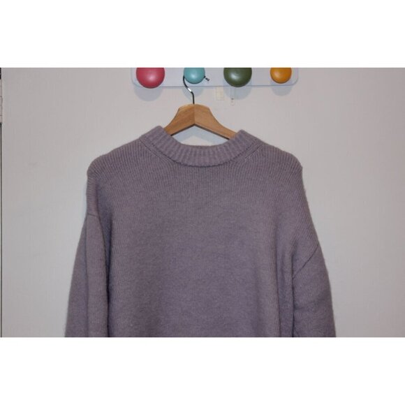 Zara Womens Lilac Oversized Knit  Pullover Sweater Size Large - Picture 2 of 9